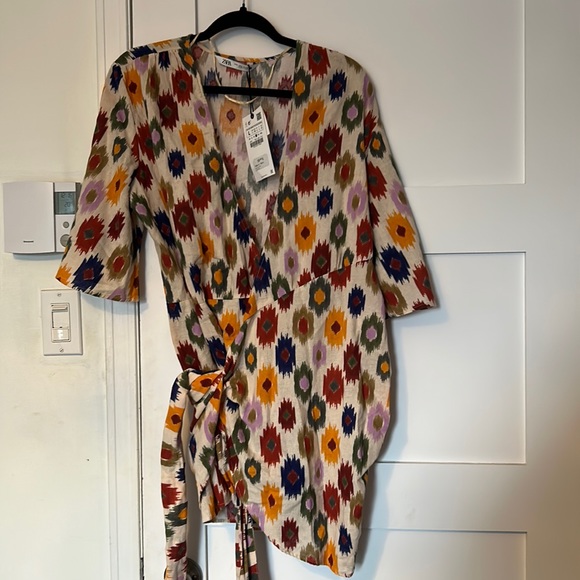 Zara printed mini dress L - Picture 2 of 4